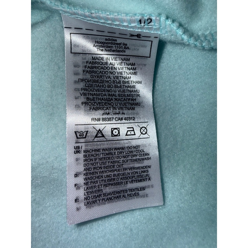 Adidas Womens Plus Size 2X Halo Mint Dot Print Logo Pullover Hoodie Sweatshirt - Picture 3 of 7
